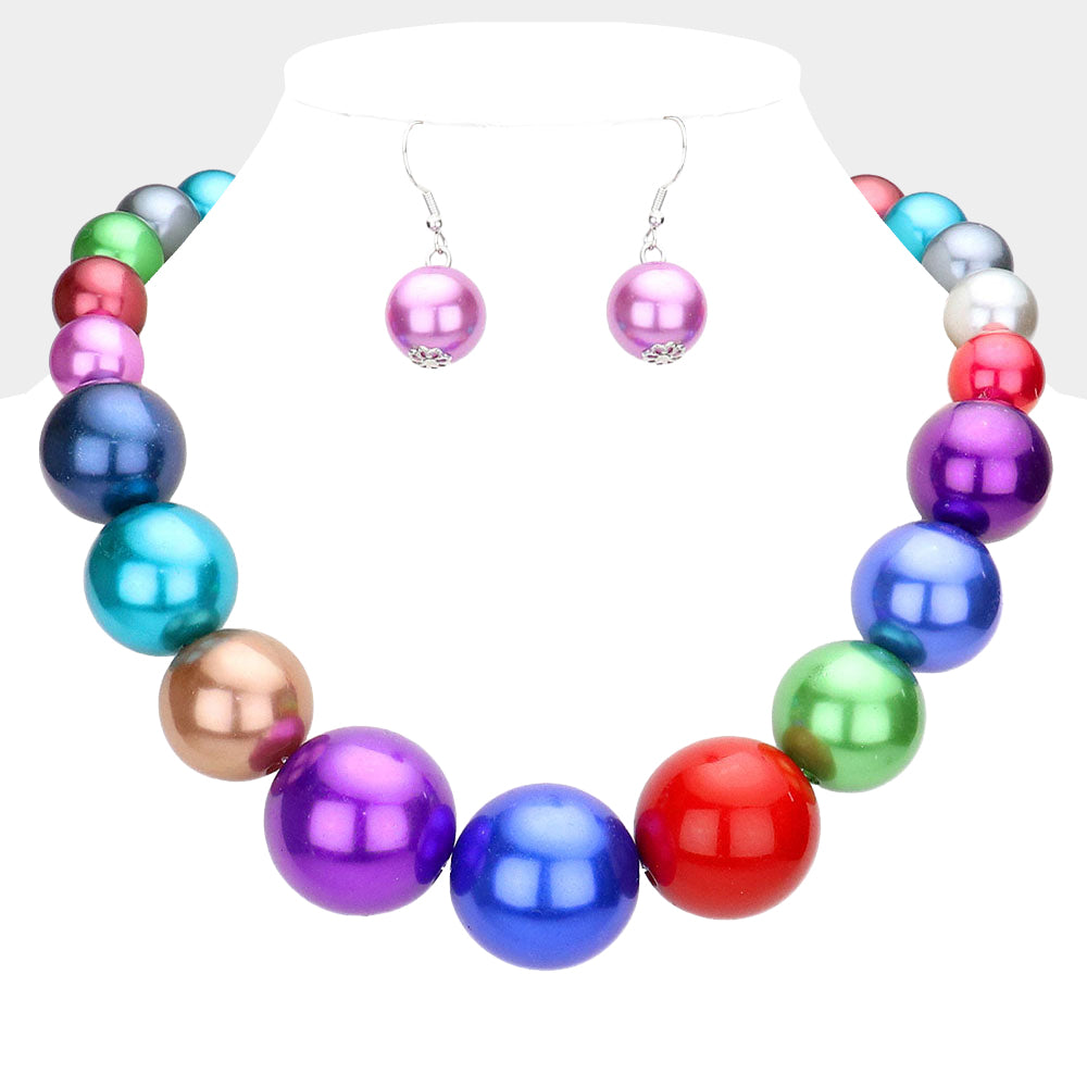 Gumball Necklace & Earrings Set