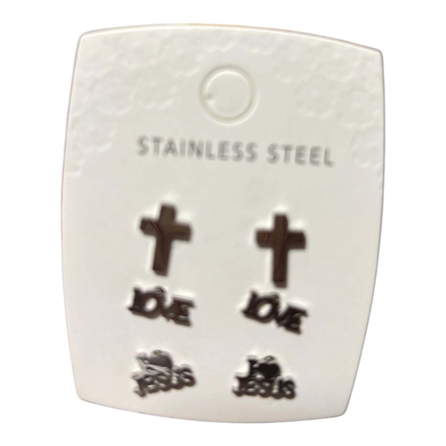 Religious Themed Stainless Steel Stud Earring Set