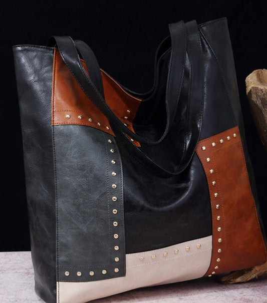 Rivet and Leather Tote Bags