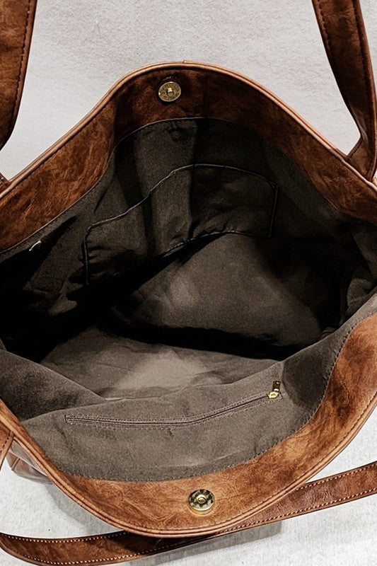 Rivet and Leather Tote Bags