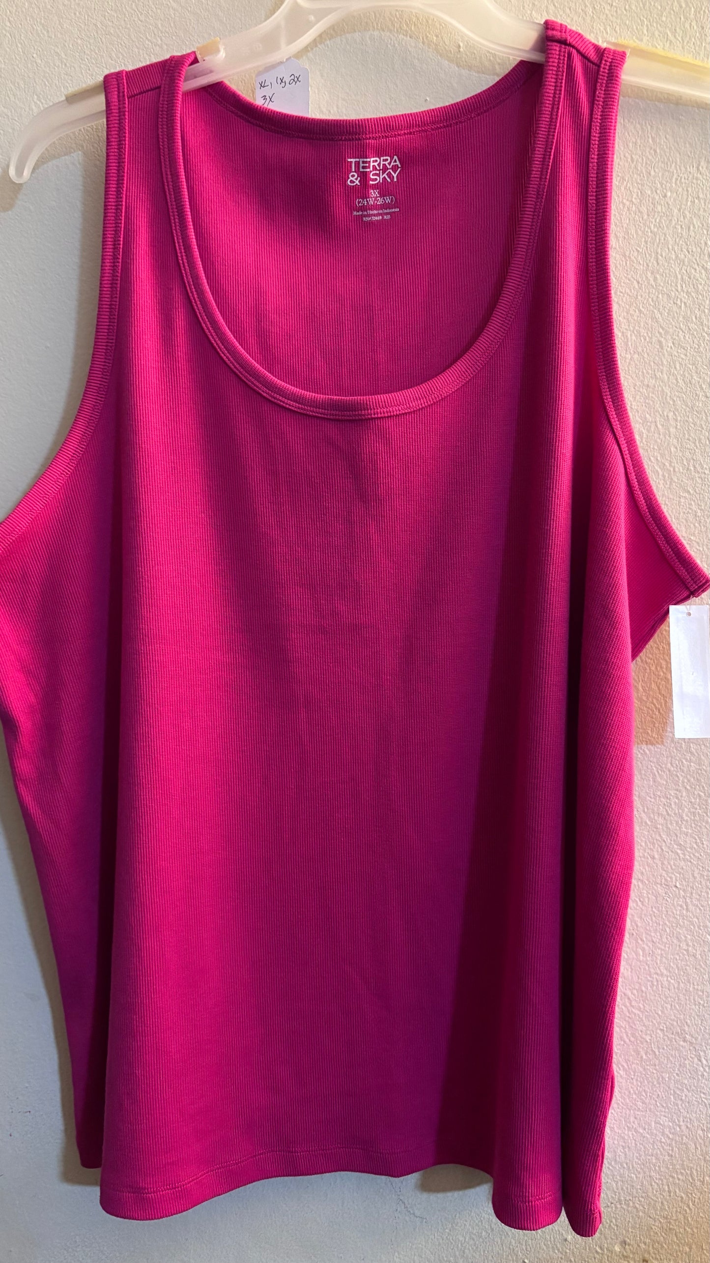 Terra & Sky Pink Ribbed Knit Tank Tops