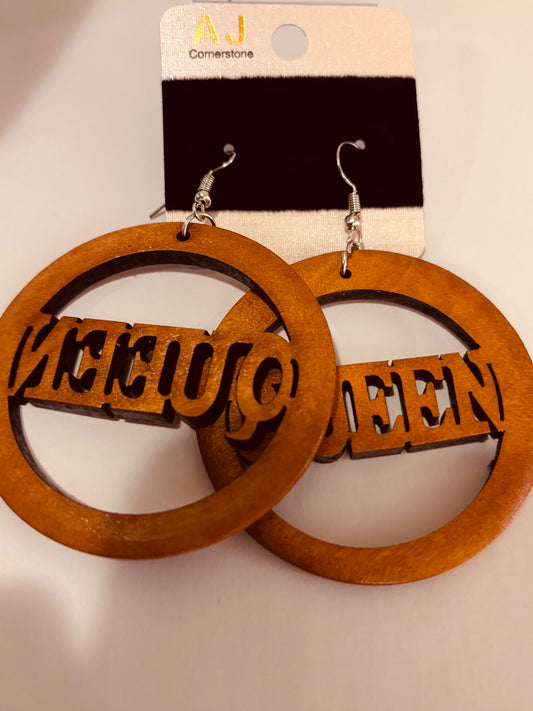 Queen Wood Earrings