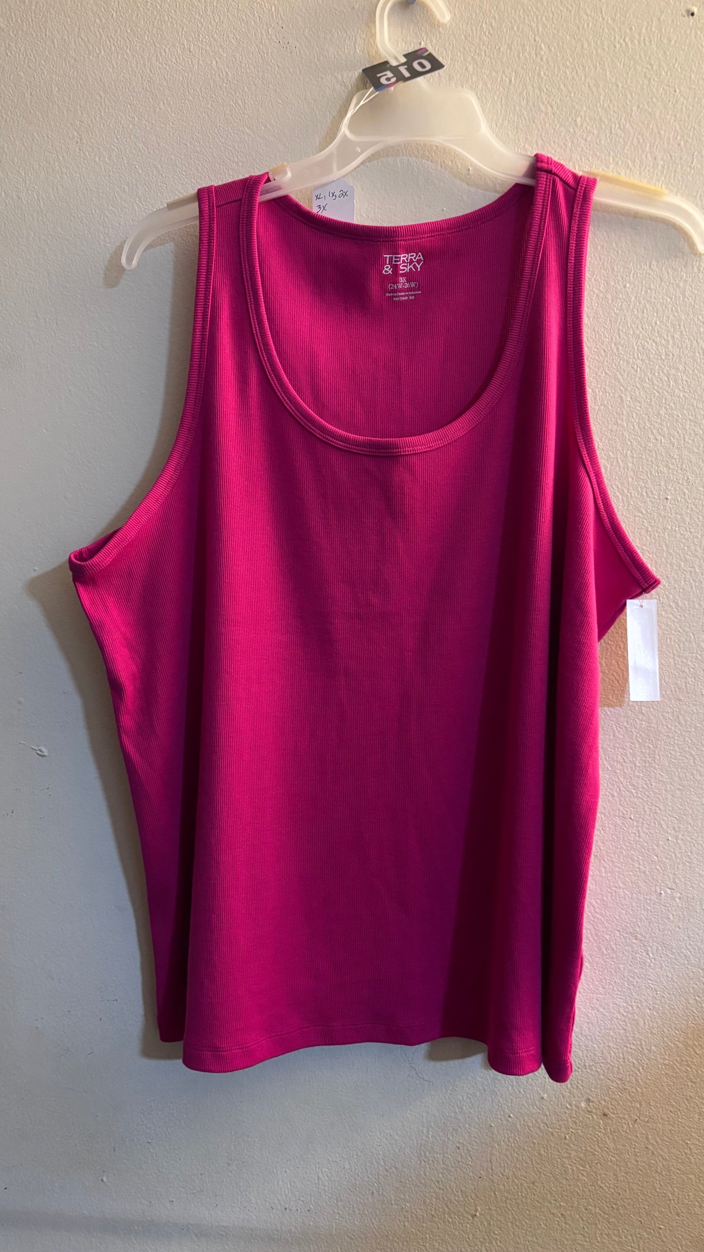 Terra & Sky Pink Ribbed Knit Tank Tops