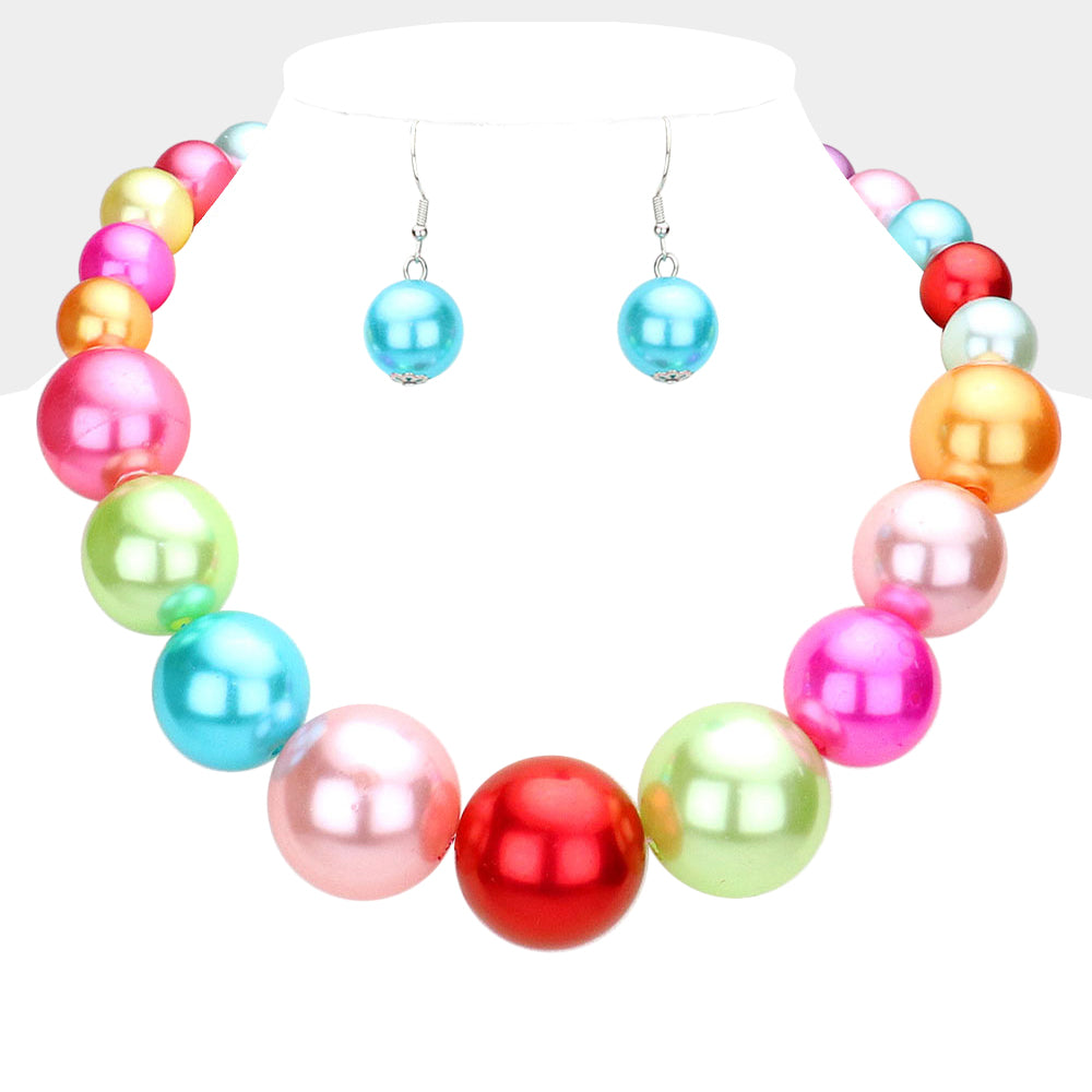 Gumball Necklace & Earrings Set