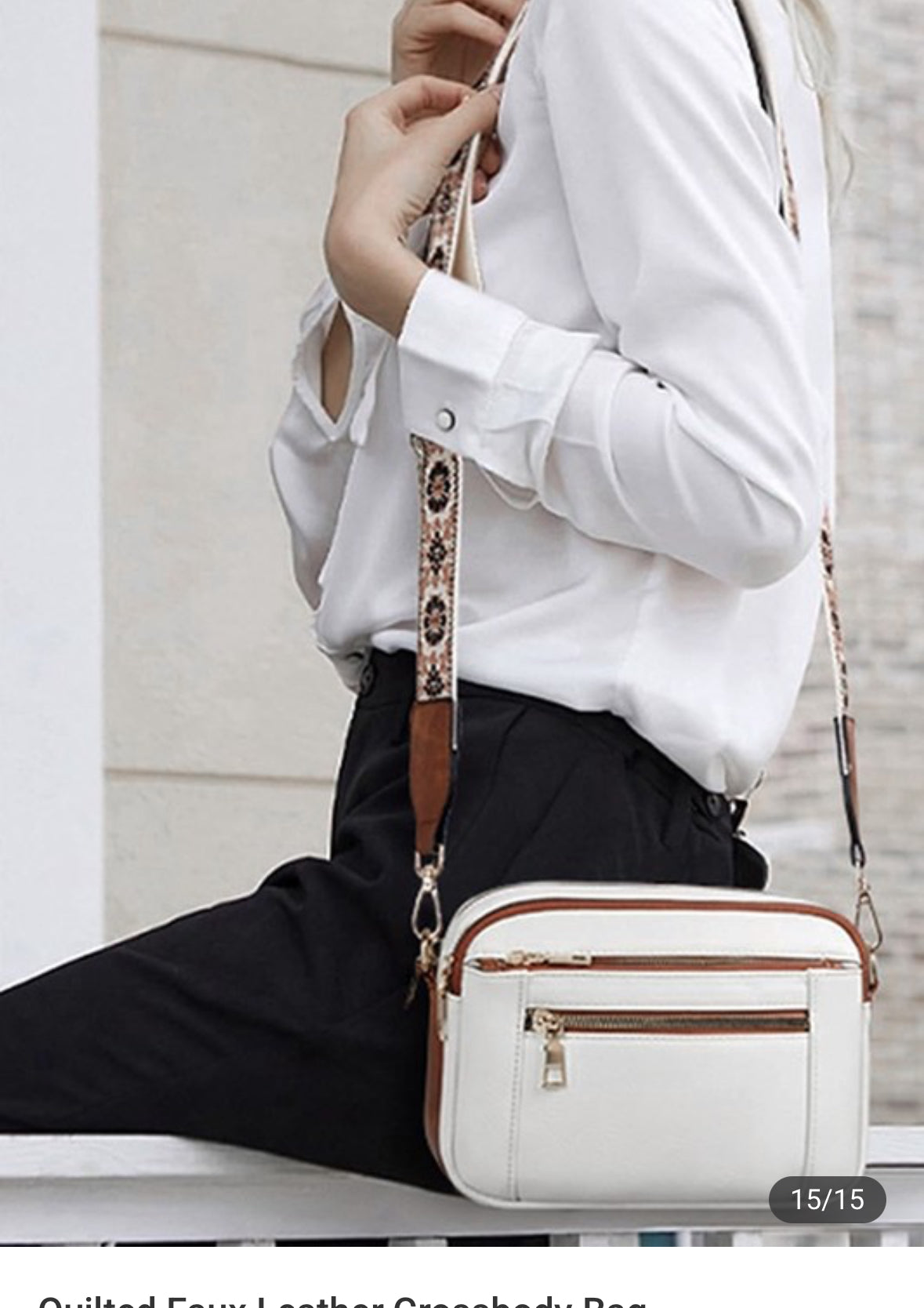 Chic Faux Leather Crossbody Bag