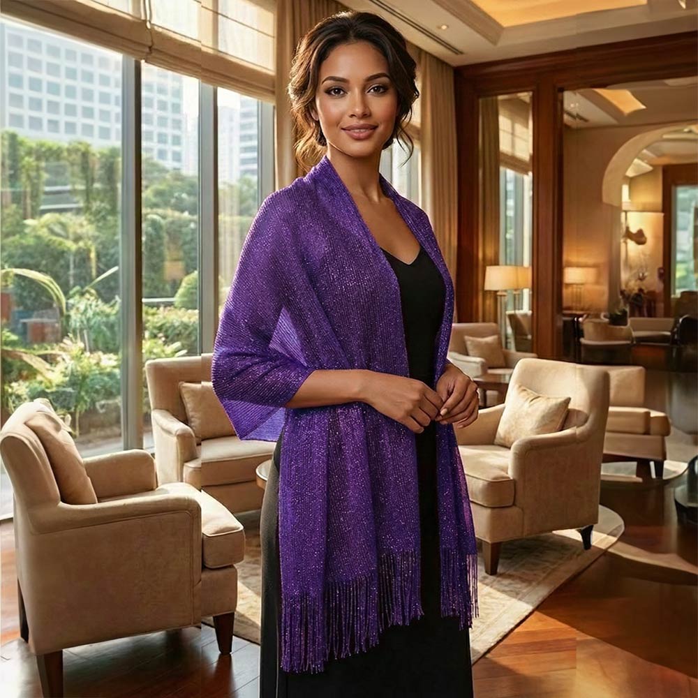 Shimmering Fringe Shawl Scarves 🧣