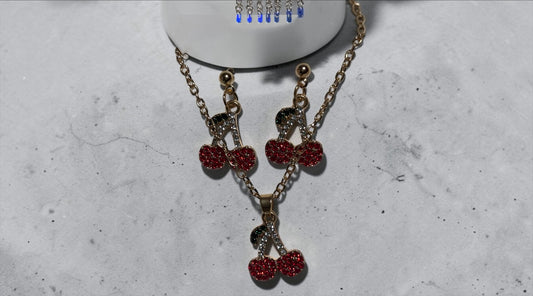Cherry 🍒 Necklace and Earrings Set